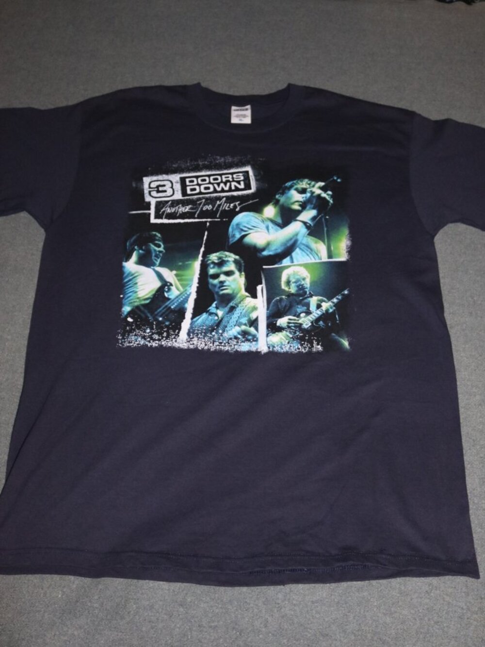 3 Doors Down T-shirt Mens XL Dark Blue 2004 Tour Another 700 Miles Kryptonite